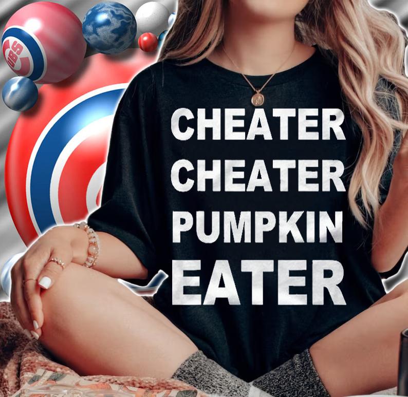 Cheater Cheater Pumpkin Eater Pun Funny Halloween Costume Shirt woman shirt