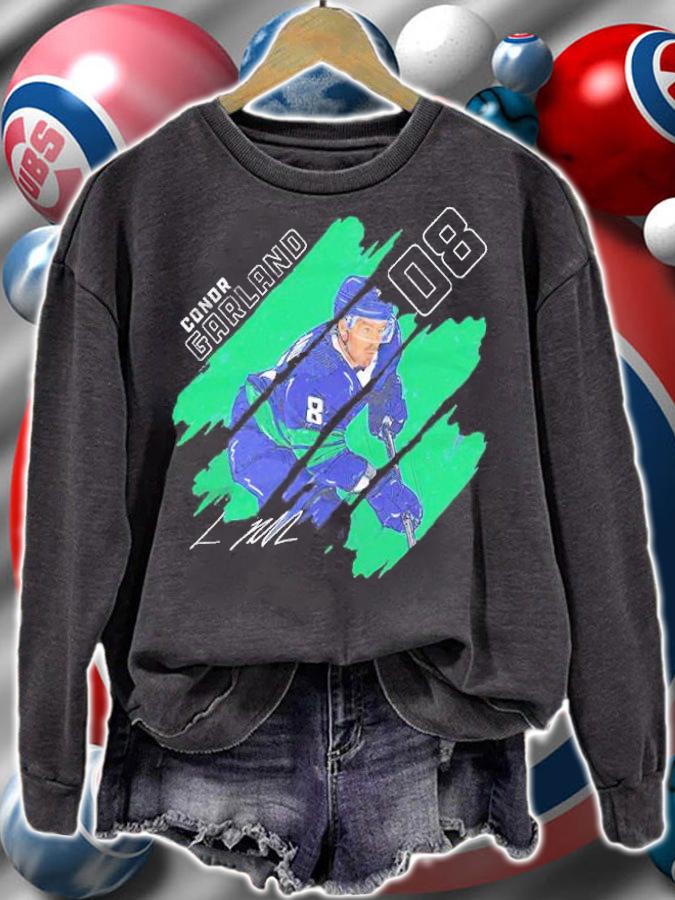 Conor Garland Vancouver Stripes signature shirt sweatshirt