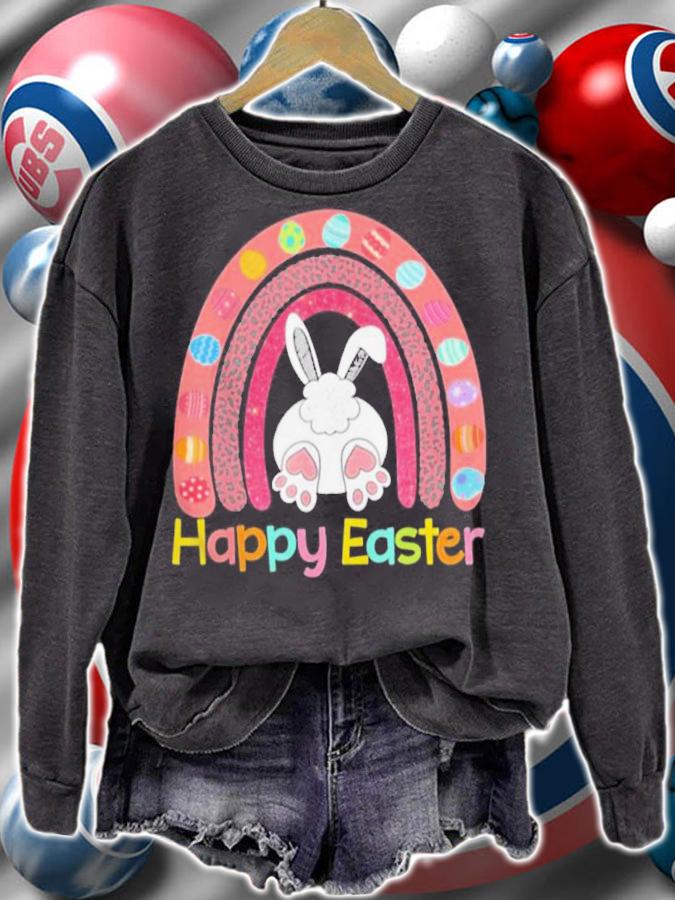Easter Day Rainbow With Eggs And Easter Bunny Happy Easter Shirt sweatshirt