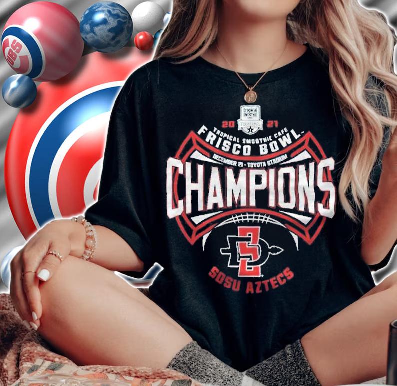 Frisco Bowl Champions 2021 SDSU Aztecs football logo T-shirt