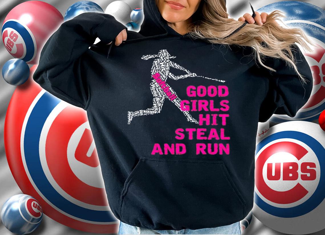 Good Girls Hit Steal & Run Softball T-Shirt