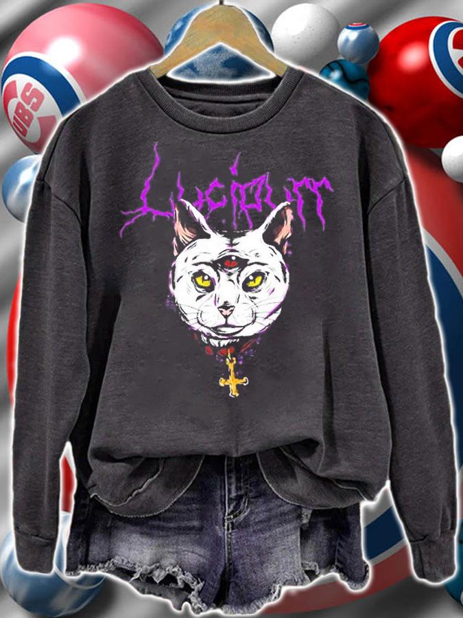 Lucipurr Satanic Lucifer Occult Cat Antichrist T-Shirt sweatshirt