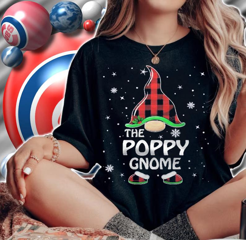 Poppy Gnome Buffalo Plaid Matching Family Christmas Pajama Shirt
