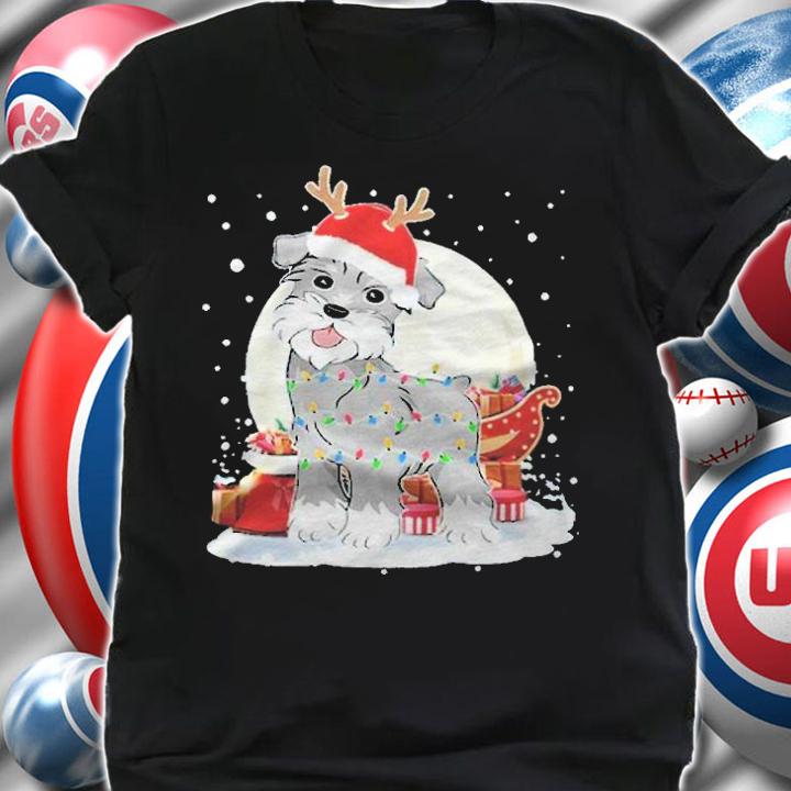 Schnauzer Christmas lights T-shirt
