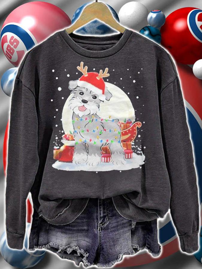 Schnauzer Christmas lights T-shirt