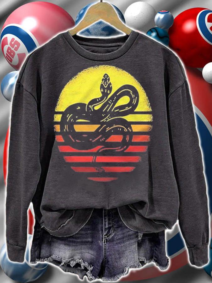 Snake Shirt Vintage Retro Style Sunset Snake Lover Gift Shirt