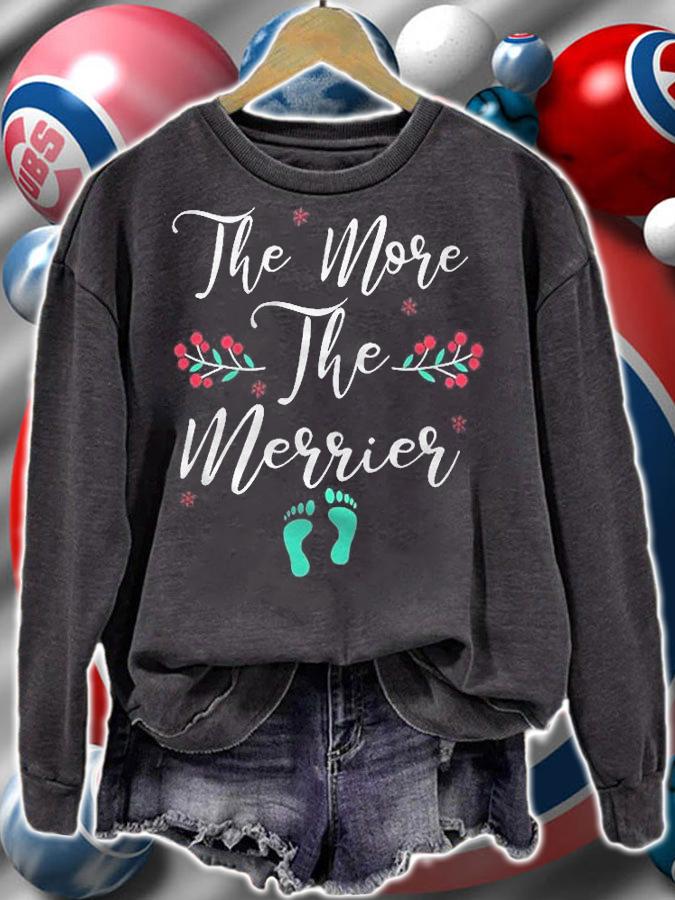 The More The Merrier Christmas Pregnancy Baby Feet Due 2021 Ver2 Shirt