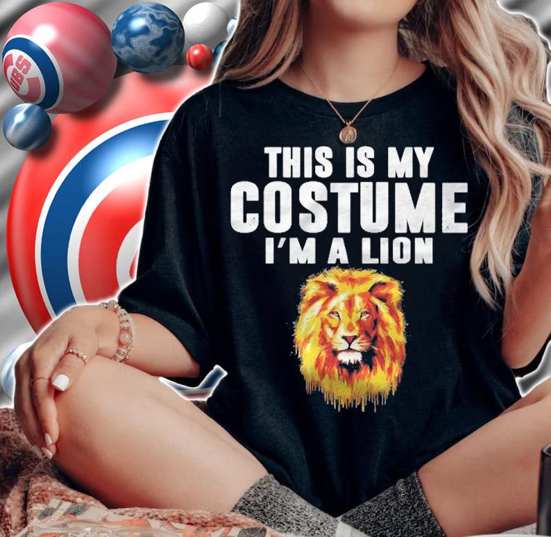 This Is My Lion Costume Animal Graphic Funny Halloween Shirt woman shirt