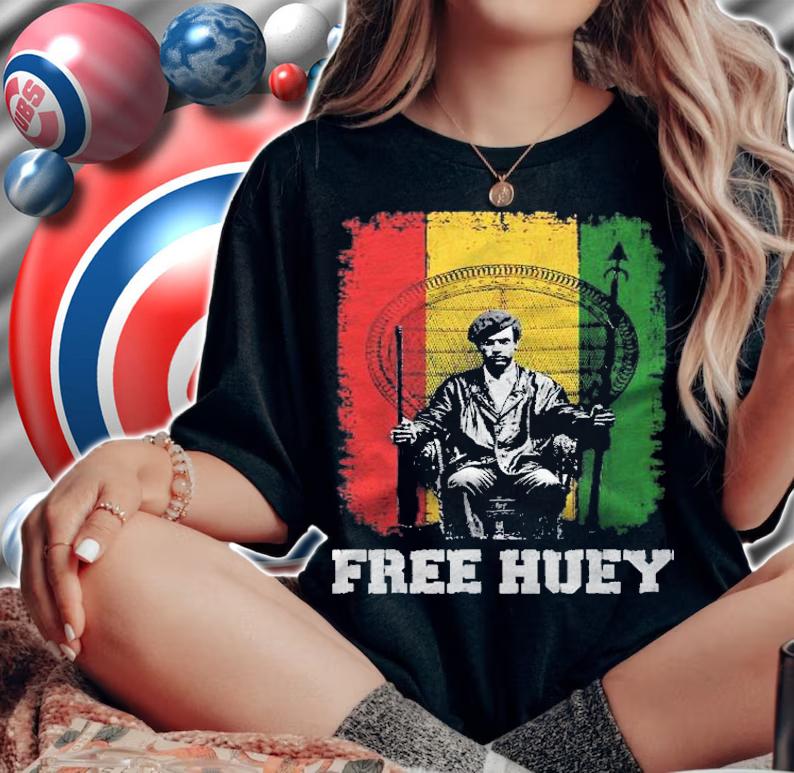 Free Huey Black History and African Roots Afro Empowerment t-shirt woman shirt