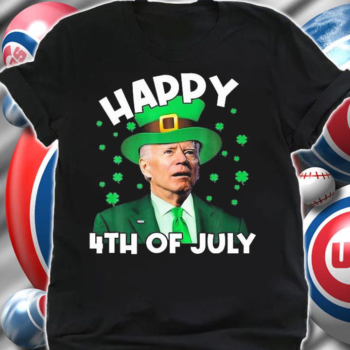 Happy 4Th Of July Biden Leprechaun Shamrock T-Shirt shirt