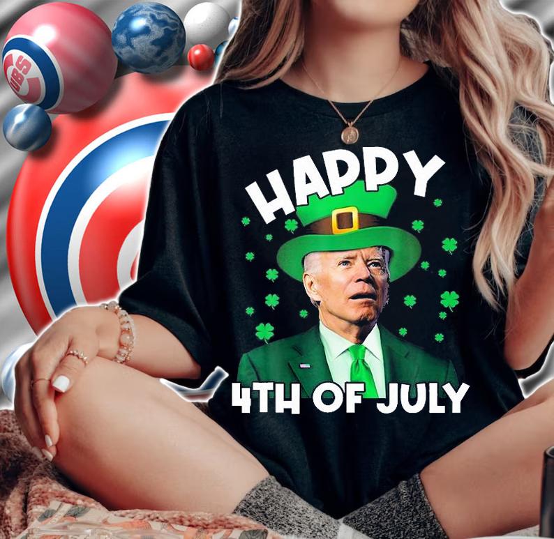 Happy 4Th Of July Biden Leprechaun Shamrock T-Shirt woman shirt