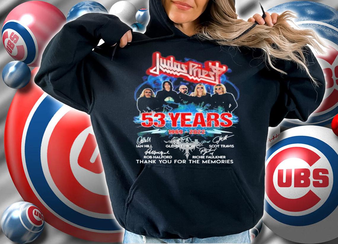 Judas Priest 53 Years 1969-2022 Signatures Thank You For The Memories Shirt Shirt hoodie