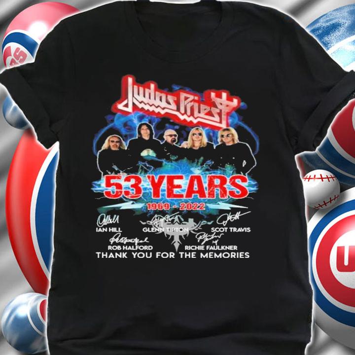 Judas Priest 53 Years 1969-2022 Signatures Thank You For The Memories Shirt Shirt shirt