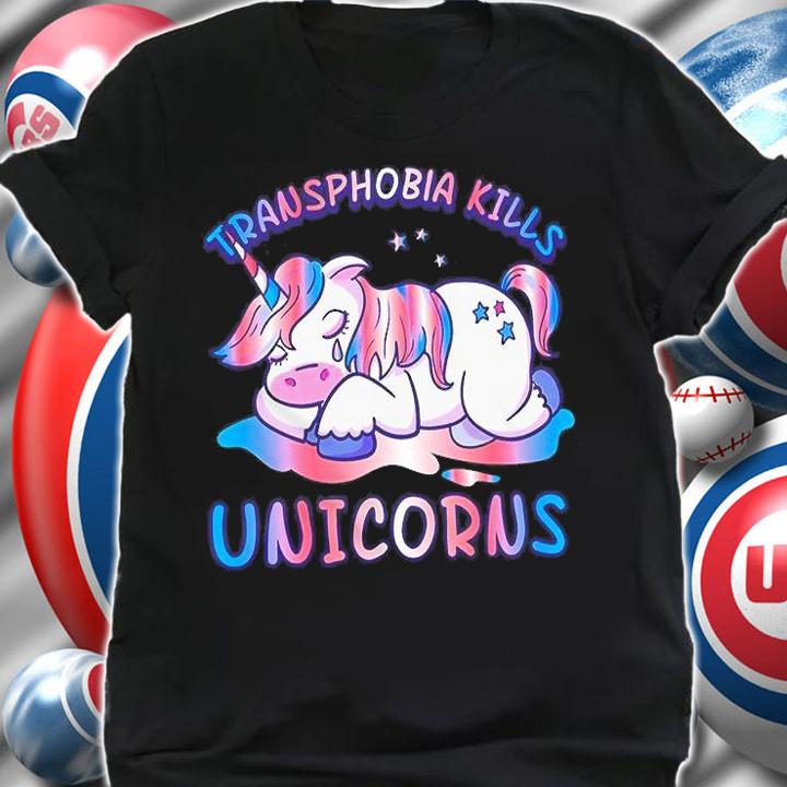 Transphobia Kills Unicorns LGBT Transgender Protect Trans Kids T-Shirt