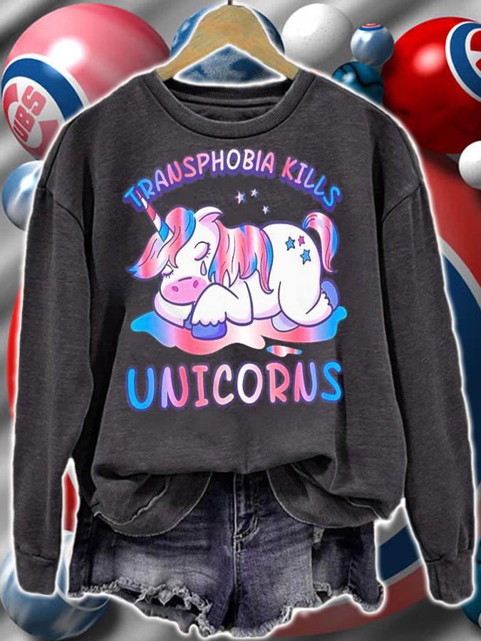 Transphobia Kills Unicorns LGBT Transgender Protect Trans Kids T-Shirt
