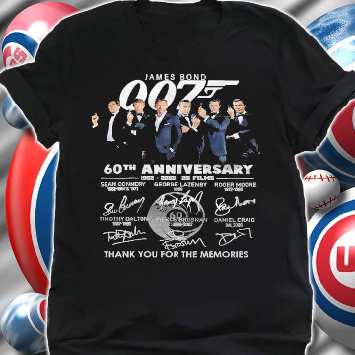 James Bond 007 T 60th anniversary signatures shirt