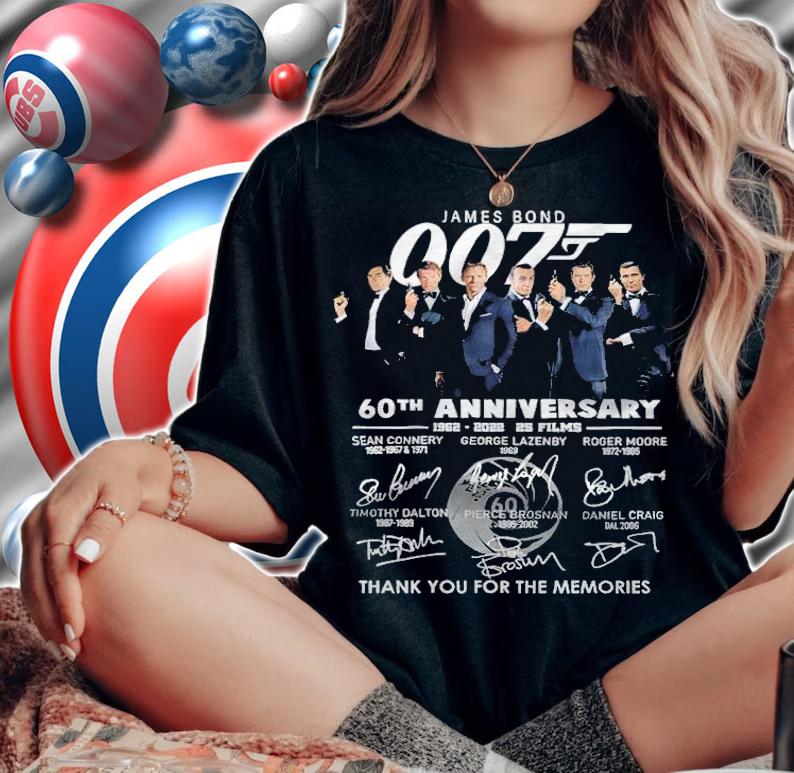 James Bond 007 T 60th anniversary signatures shirt