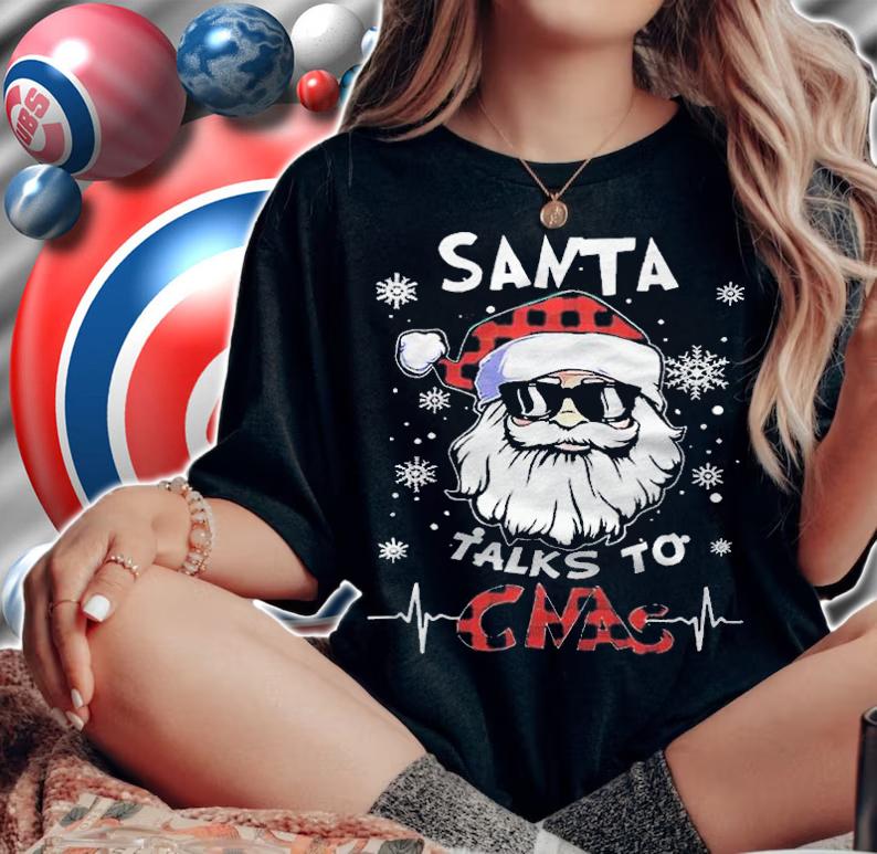 Santa talks to cnas Christmas T-shirt