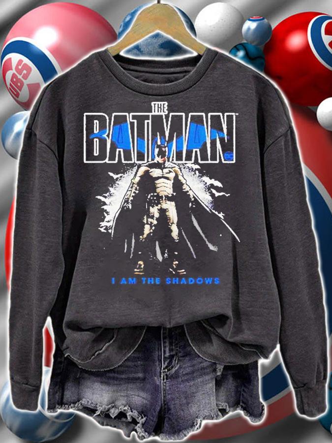 The Batman Stoic Pose I Am The Shadows Color Fill T-Shirt