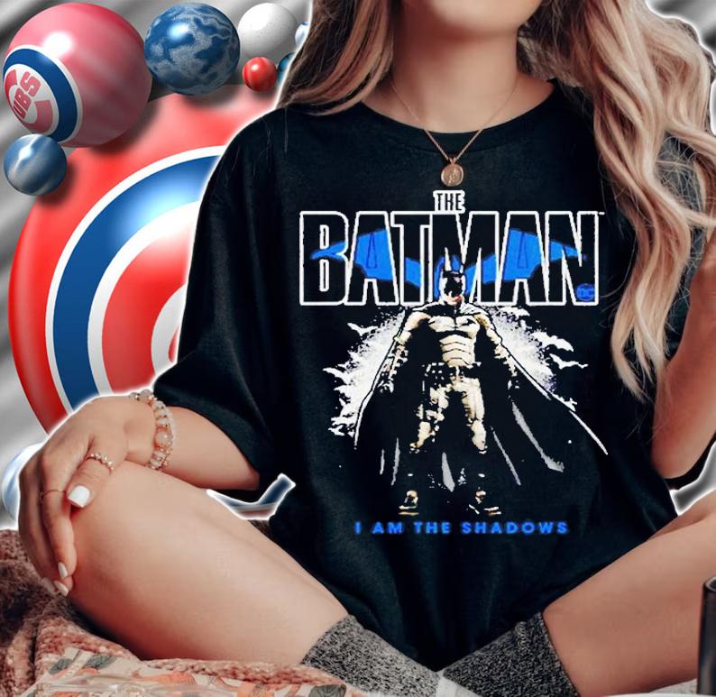 The Batman Stoic Pose I Am The Shadows Color Fill T-Shirt
