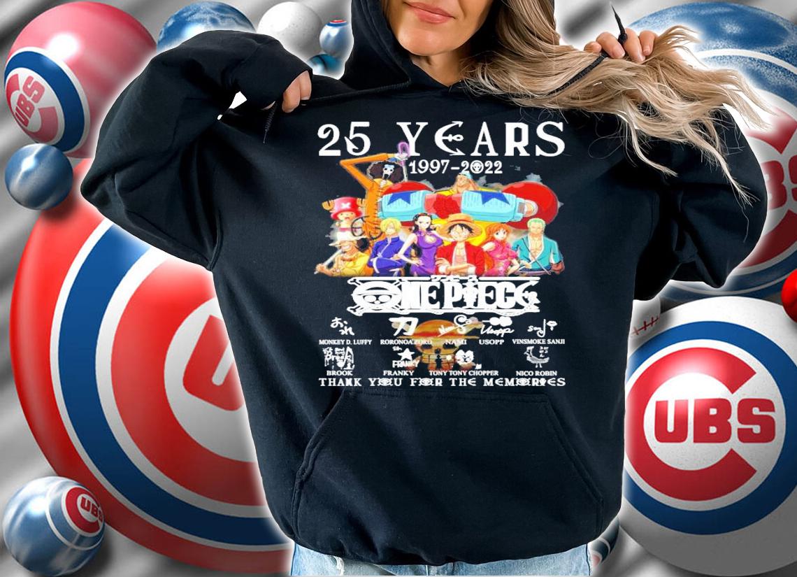 25 years 1997-2022 One Piece signatures t-shirt hoodie