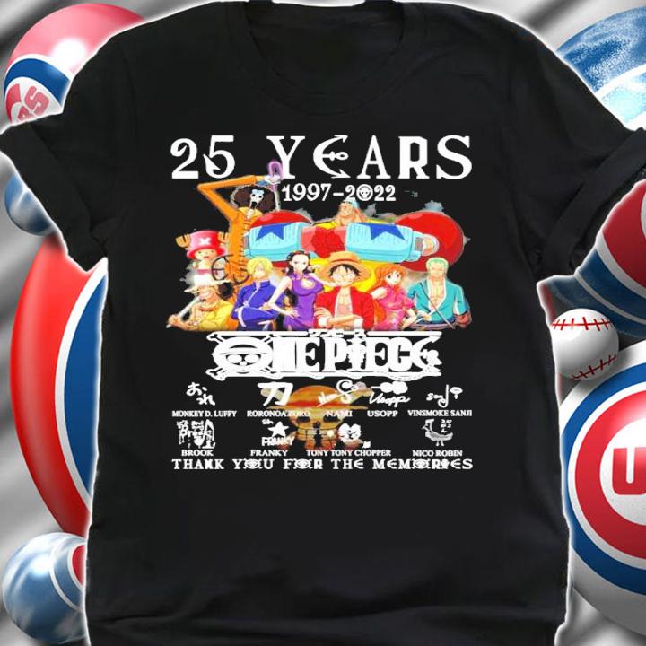 25 years 1997-2022 One Piece signatures t-shirt shirt
