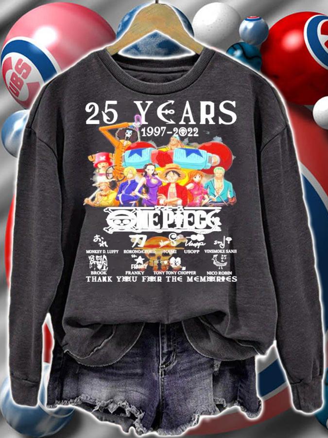 25 years 1997-2022 One Piece signatures t-shirt sweatshirt