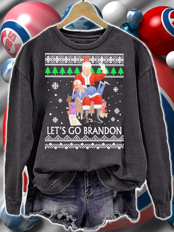 Donald Trump Joe Biden Let's Go Brandon Christmas Shirt