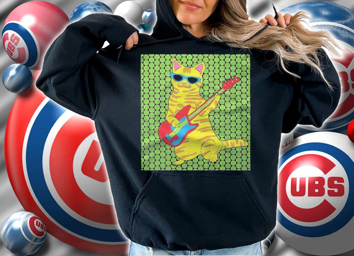 Guitar playing retro cat T-shirt