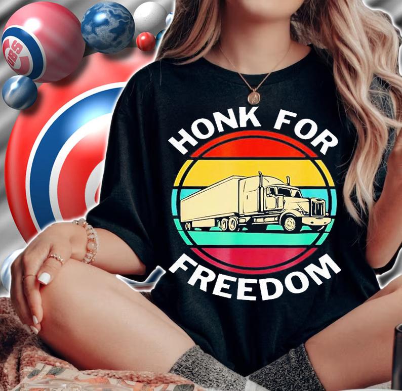 Honk For Freedom Support Truck Drivers T-Shirt woman shirt