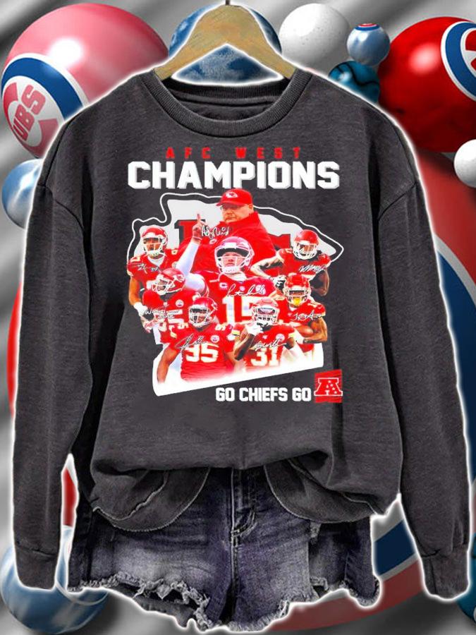 Kansas City Chiefs AFC West Champions Go Chiefs Go Signatures Shirt sweatshirt