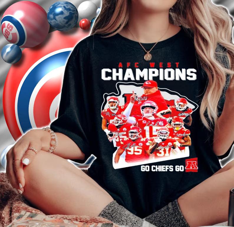 Kansas City Chiefs AFC West Champions Go Chiefs Go Signatures Shirt woman shirt