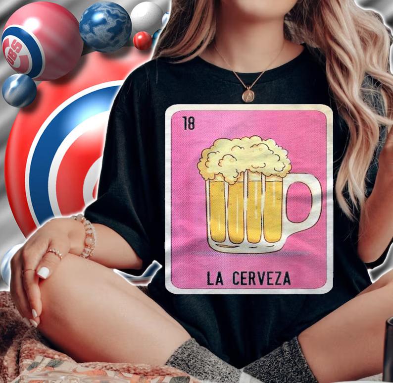 La Cerveza Mexican Lottery Bingo Cards Shirt