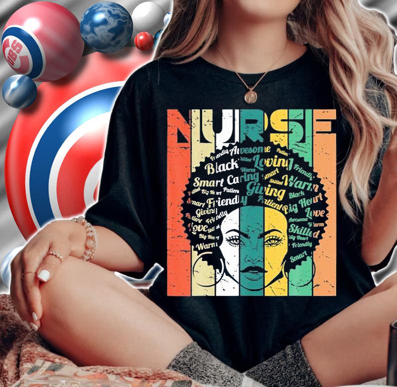 Nurse Melanin Afro Queen Girl Magic Black History T-Shirt