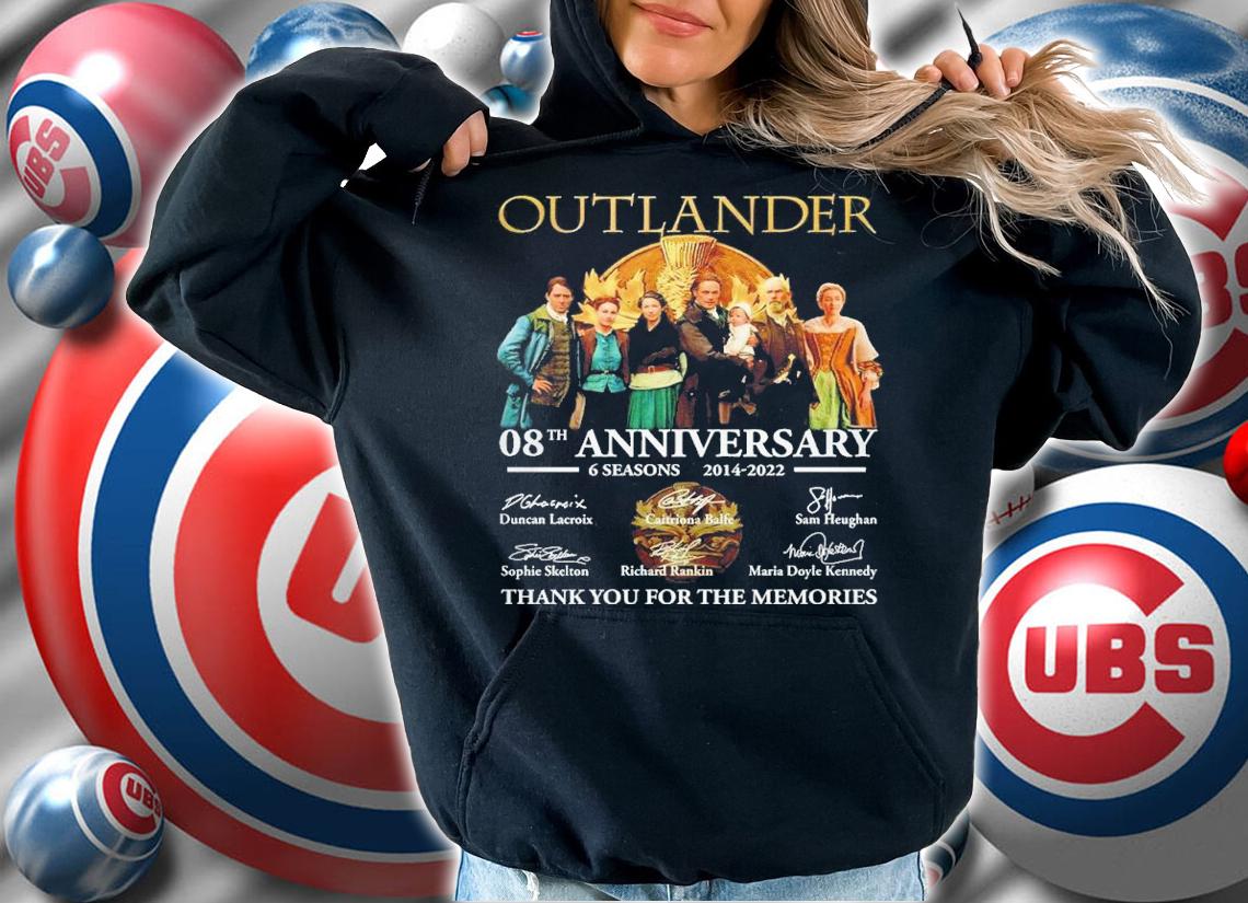 Outlander 08th anniversary 6 seasons 2014-2022 signatures shirt