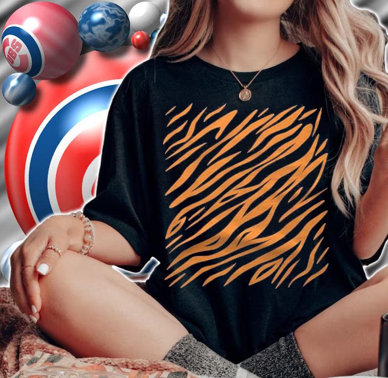 Tiger Print Pattern Halloween Costume Animal Shirt woman shirt