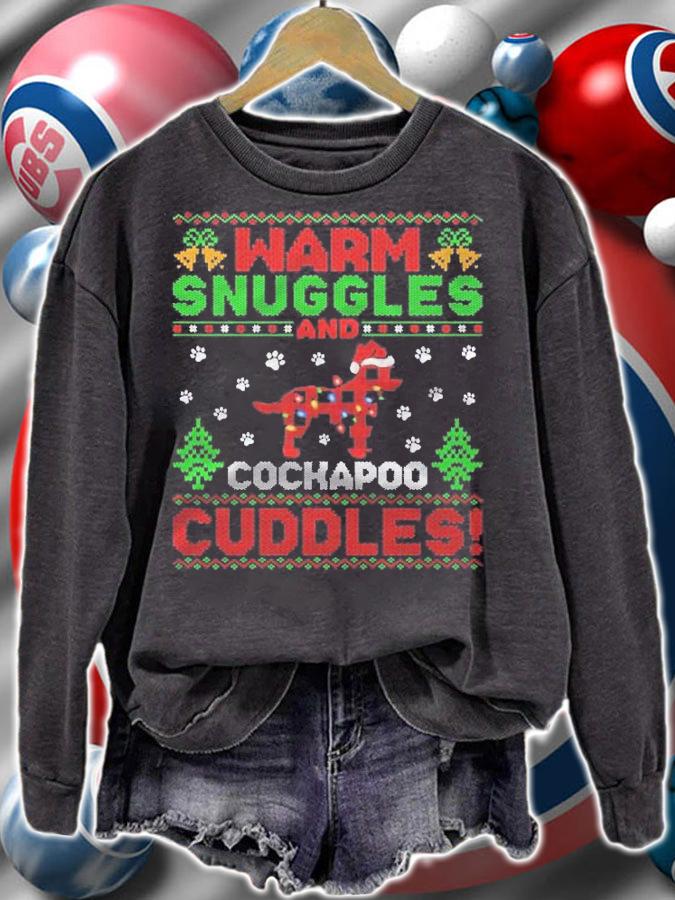 Warm Snuggles Cockapoo Xmas Gift Ugly Cockapoo Christmas Shirt