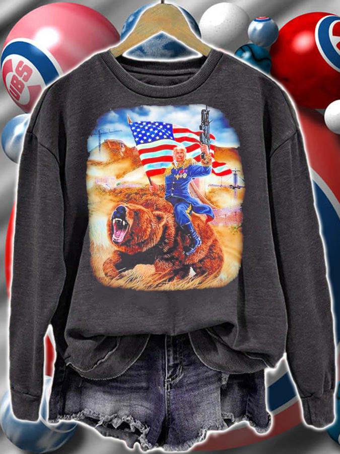 Donald Trump bear American flag shirt sweatshirt