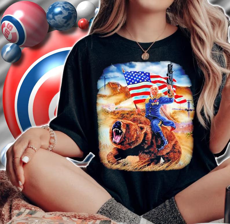 Donald Trump bear American flag shirt woman shirt