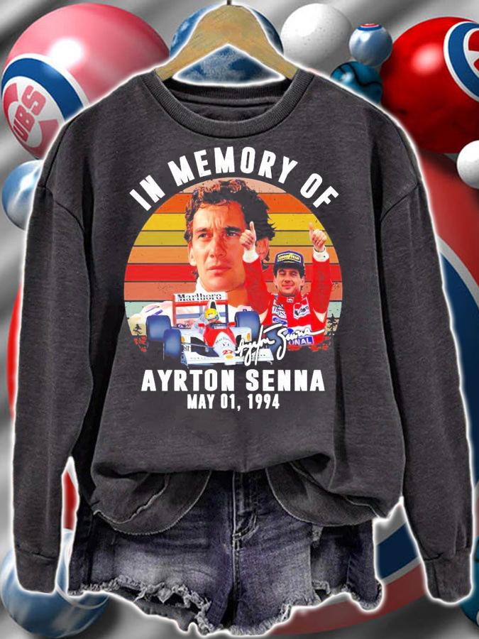 In memory Ayrton Senna signature vintage shirt sweatshirt