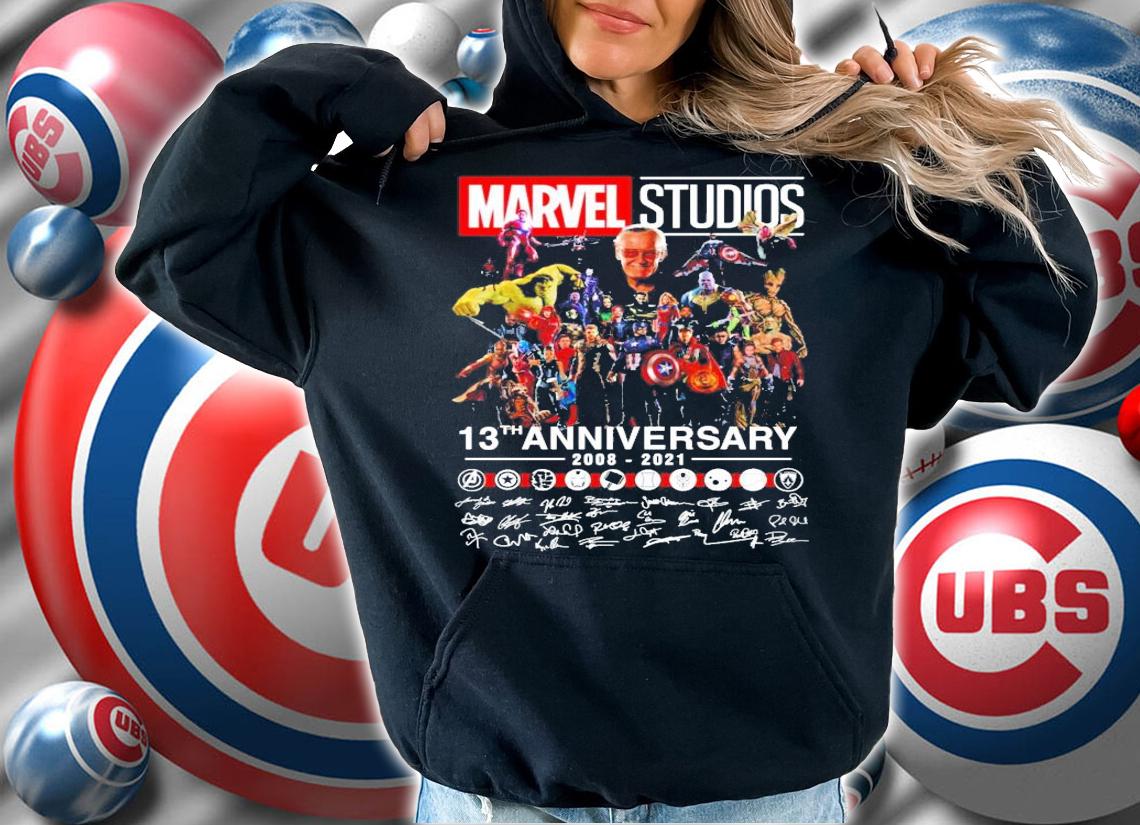 Marvel Studios 13th anniversary 2008-2021 signatures shirt hoodie