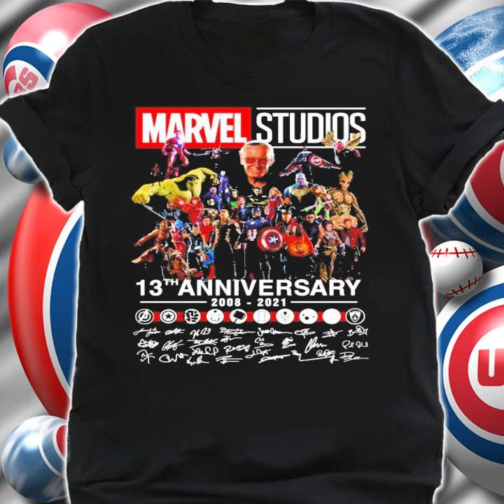 Marvel Studios 13th anniversary 2008-2021 signatures shirt shirt