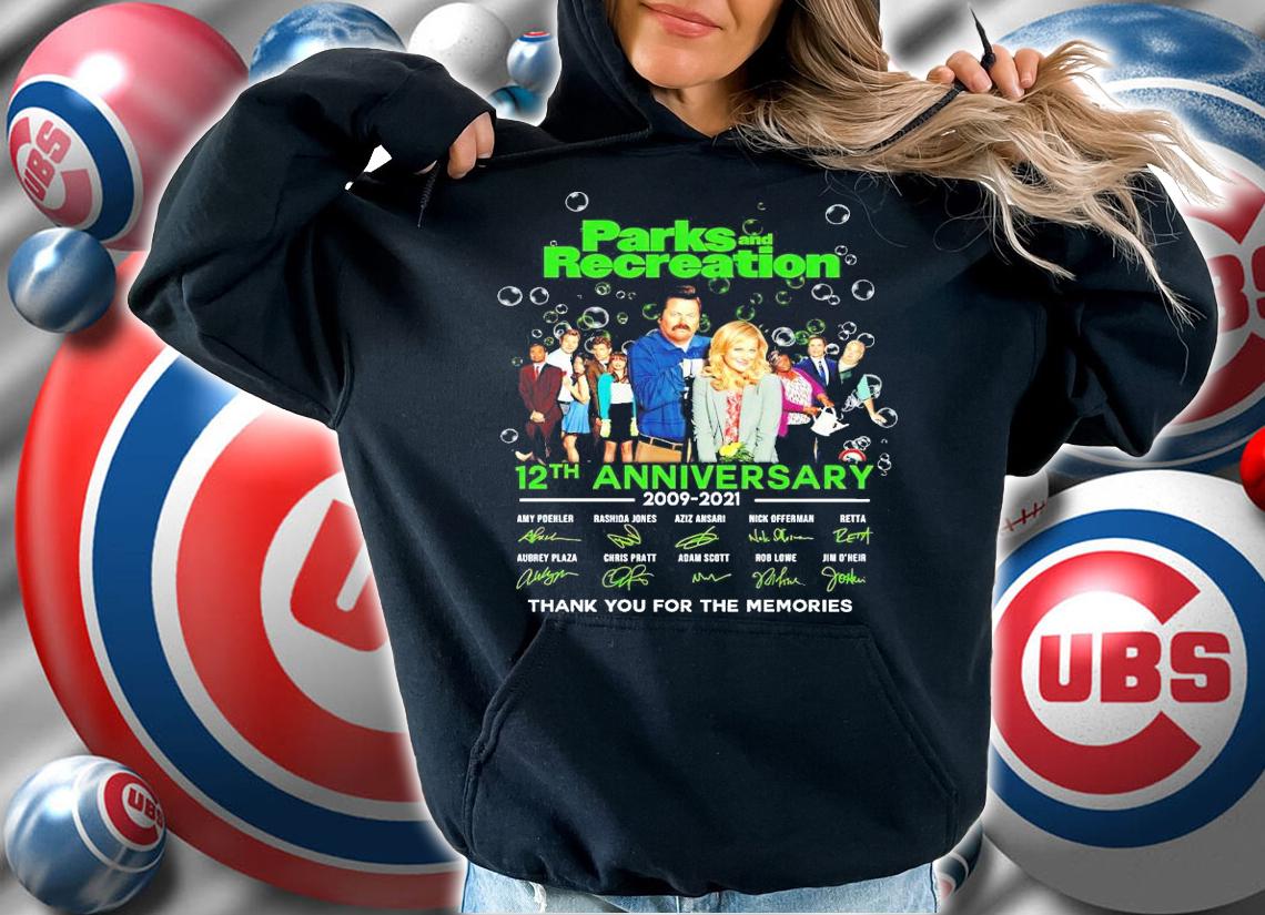 Parks and recreation 12th anniversary 2009-2021 signatures shirt hoodie