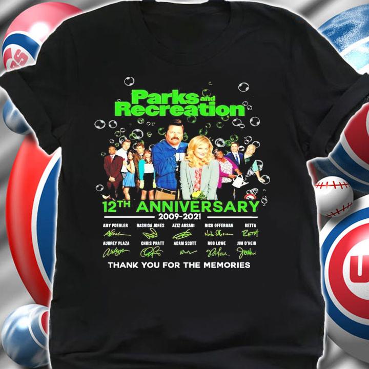 Parks and recreation 12th anniversary 2009-2021 signatures shirt shirt