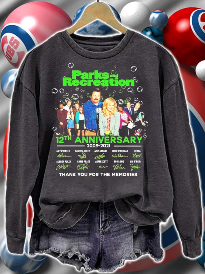 Parks and recreation 12th anniversary 2009-2021 signatures shirt sweatshirt
