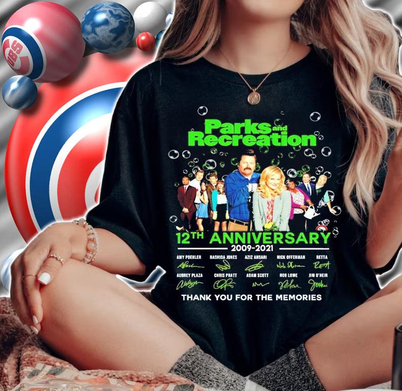 Parks and recreation 12th anniversary 2009-2021 signatures shirt woman shirt