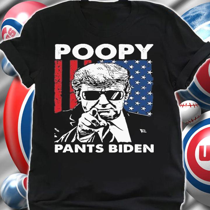 Poopy Pants Biden, Fjb Pro Trump US Flag T-Shirt shirt