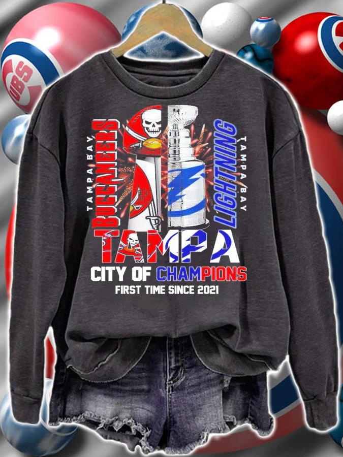 TAMPA BAY Buccaneers and Lightning cup shirt sweatshirt