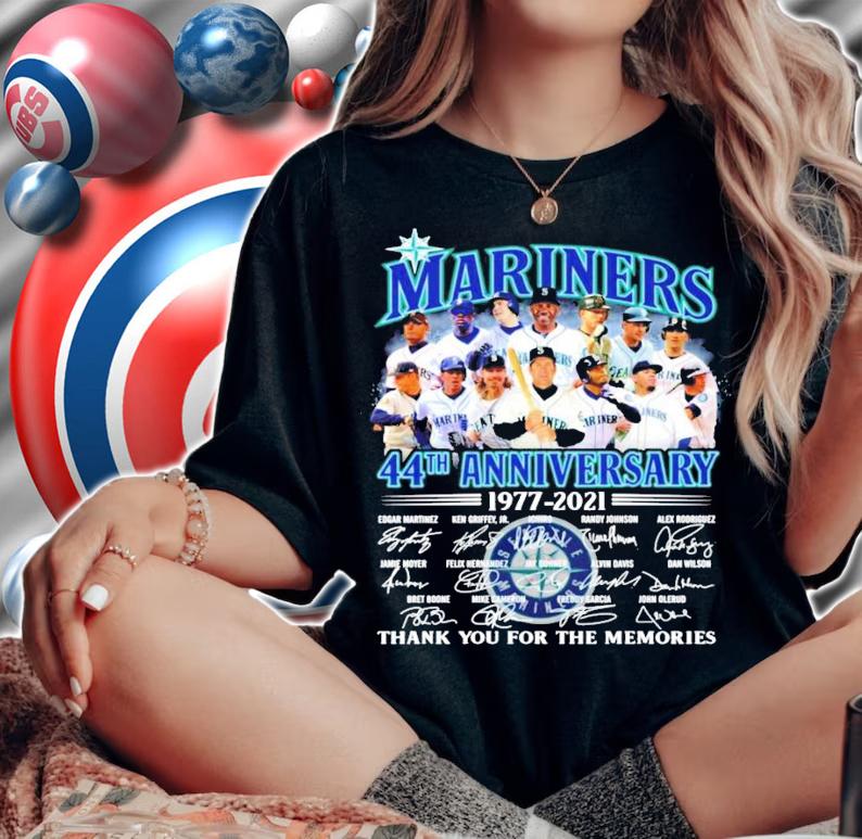 The Seattle Mariners 44th anniversary 1977-2021 signature shirt