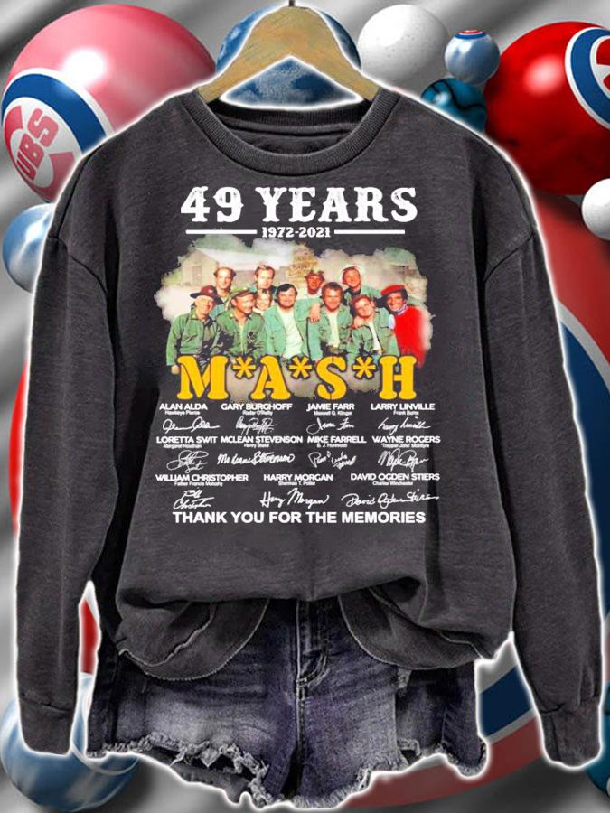 49 years 1972-2021 MASH signature thank you for the memories shirt sweatshirt